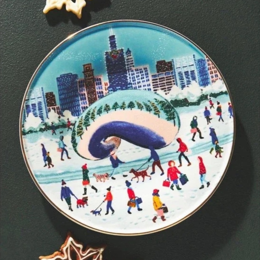 Anthropologie Holiday In The City CHICAGO Plate